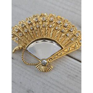 Swarovski Crystal Spanish Fan Brooch